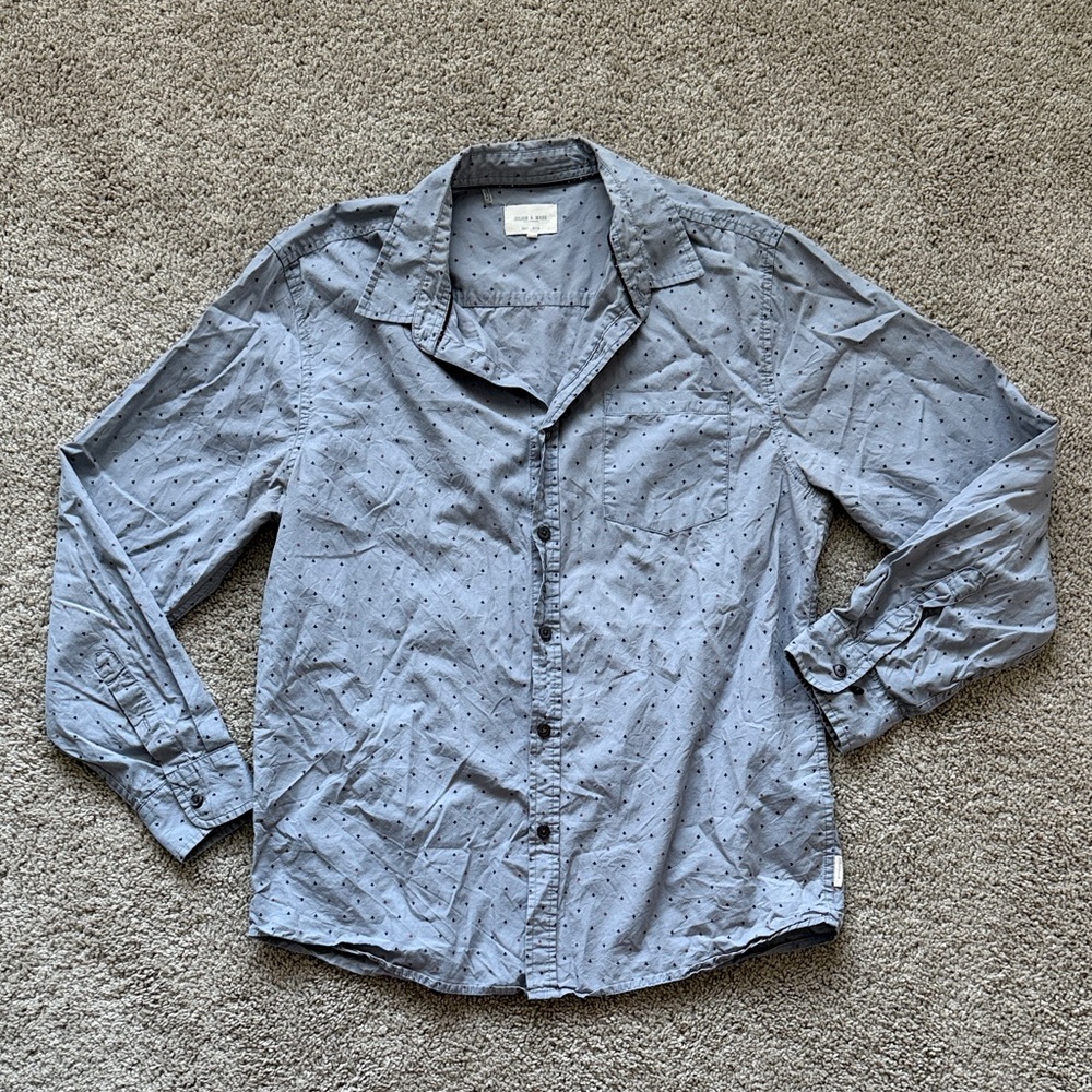 Men's Blue Button-Up Shirt